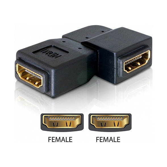 Adapter DELOCK HDMI ženski na HDMI ženski (90° kutni) - 65078-0