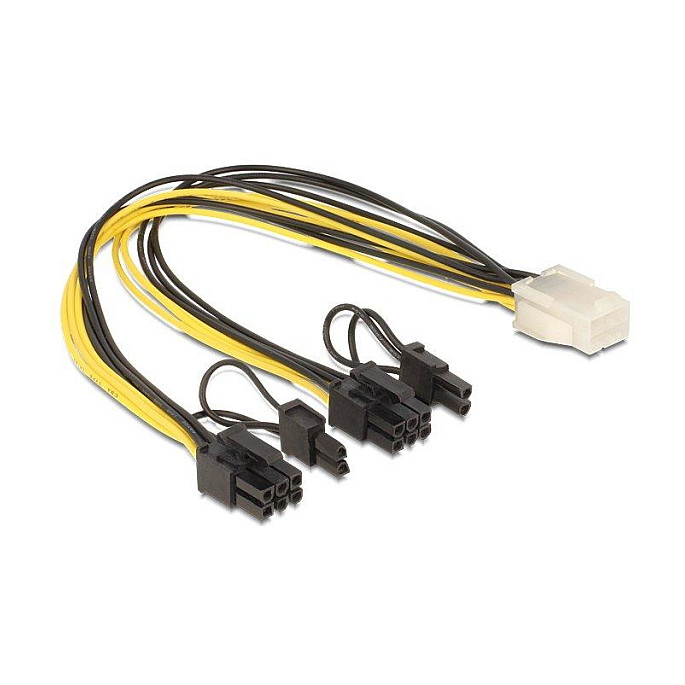 Kabel za napajanje DELOCK PCIe 6-pin na 2x 8-pin (6+2), 30 cm-1