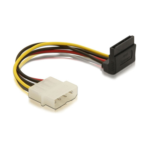 Kabel za napajanje DELOCK SATA 15-pinski (M) 90° na Molex 4-pinski (M), 15 cm-0