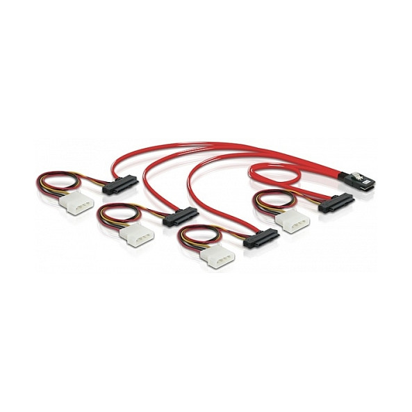 Kabel DELOCK Mini SAS HD SFF-8643 na 4x SAS SFF-8087, 0.5m