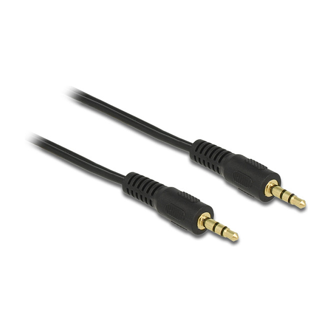 Delock 3.5mm stereo audio kabel M/M, 2.5m, crni