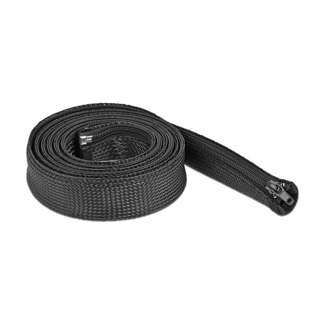 Pleteni bužir DELOCK 19168 s patentnim zatvaračem 2 m x 30 mm crna boja