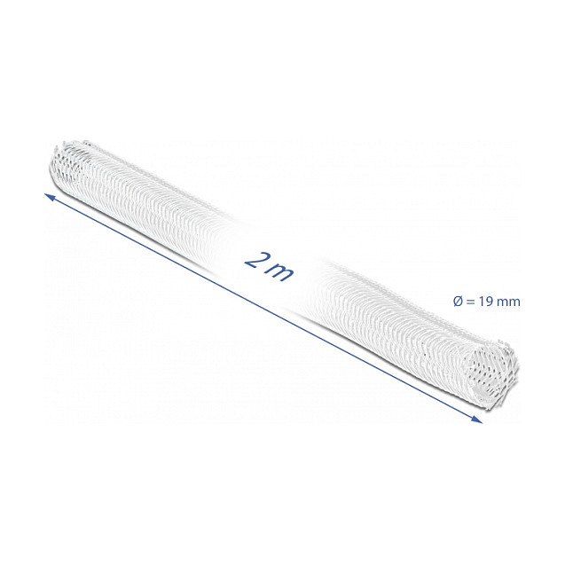 Bužir za kabele DELOCK samozatvarajući 2 m x 19 mm bijela boja-1