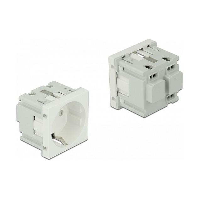 Modul utičnice DELOCK Easy 45 Schuko 45 x 45 mm (10 komada) bijela boja-0