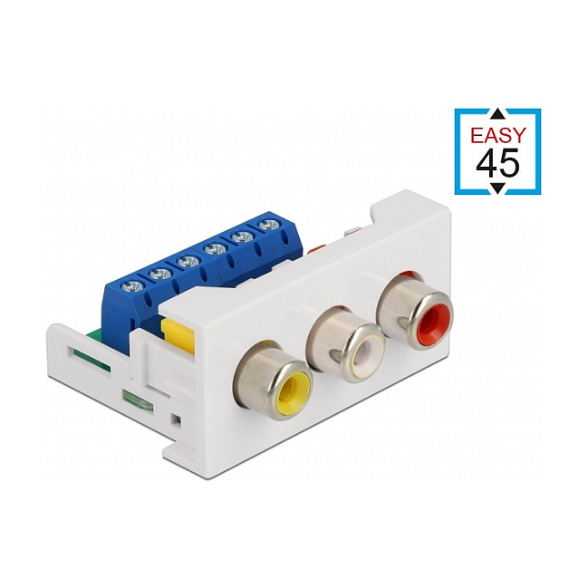 Delock Easy 45 modul 3 x RCA (ženski), 22.5 x 45 mm