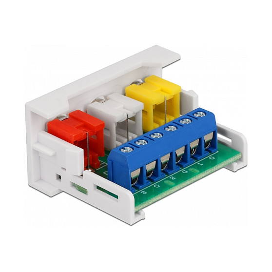 Delock Easy 45 modul 3 x RCA (ženski), 22.5 x 45 mm-1