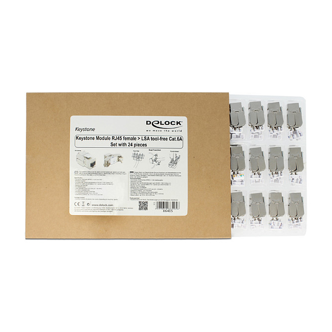 Delock Keystone Modul RJ45 Cat.6A STP, pakiranje 24 komada-3