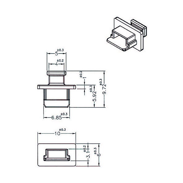 Zaštitni poklopci DELOCK za USB 2.0 Mini-B priključak (10 komada) crna boja-1