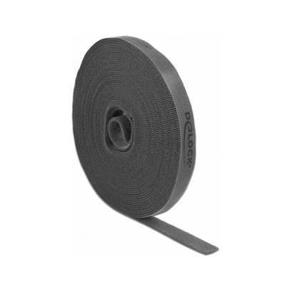 Čičak traka DELOCK u roli 10 m x 15 mm crna boja-0