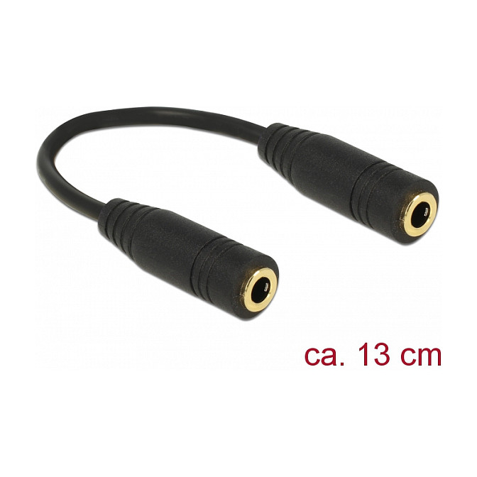Delock Audio Adapter Kabel 3.5mm 4-pinski, Ženski na Ženski, 13cm