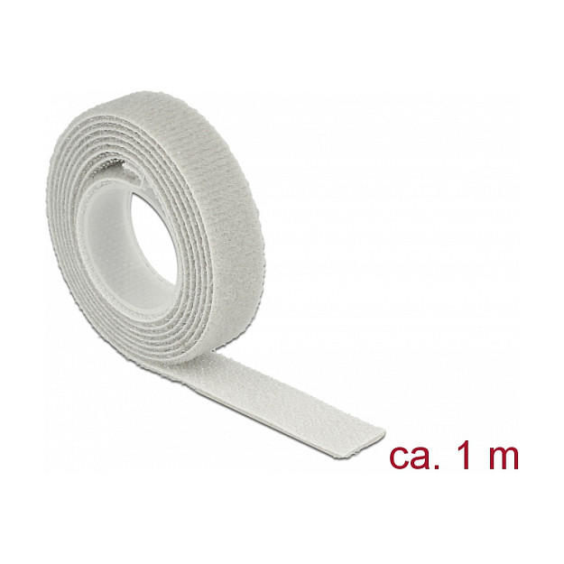 DELOCK čičak traka za kabele na roli 1m x 13mm siva boja