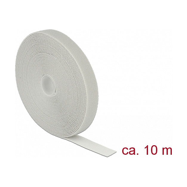 Čičak traka u roli DELOCK 10 m x 20 mm siva boja
