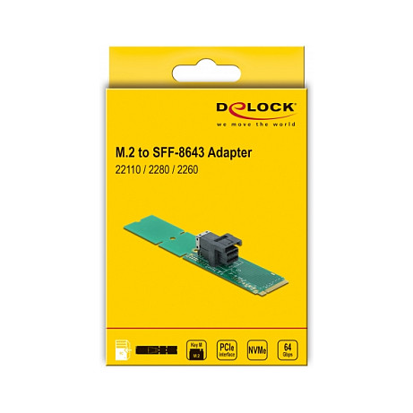 Delock Adapter M.2 Key M na SFF-8643 NVMe-2