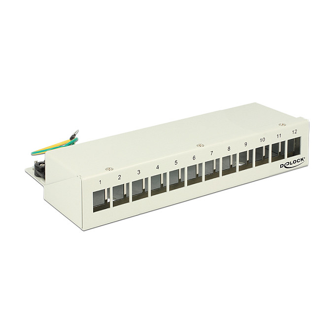 Delock Stolni Keystone Patch Panel, 12 Portova, Sivi-0