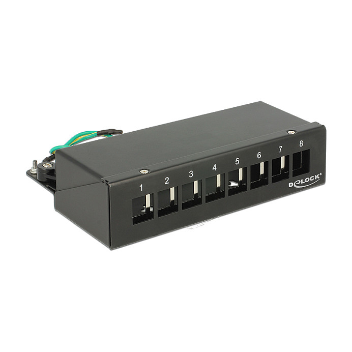 Delock Keystone stolni patch panel, 8 portova, crni