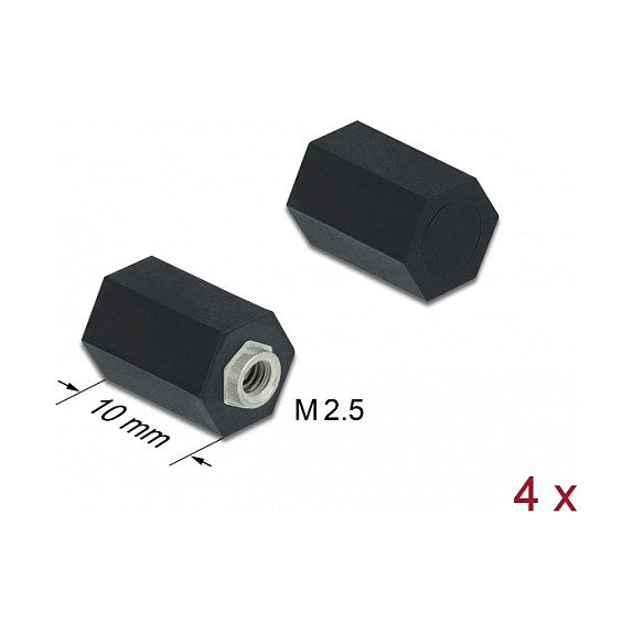 Odstojnici DELOCK M2.5 šesterokutni 10 mm (4 komada) crna boja-0