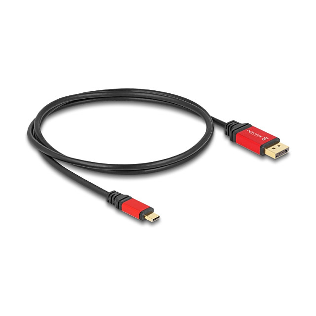 Delock USB-C na DisplayPort kabel, 8K 30Hz, HDR, DP Alt Mode, 1m, crveni-1