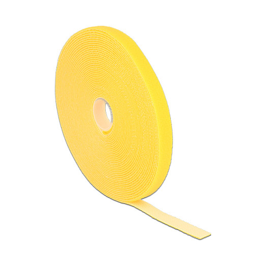 Čičak traka na roli DELOCK 10 m x 13 mm žuta boja (18736)