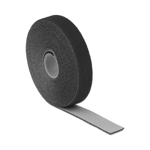 Čičak traka u roli DELOCK 5 m x 20 mm crna boja