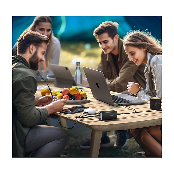 Punjač CONCEPTRONIC ALTHEA05B 6-portni GaN 200W (4x USB-C, 2x USB-A) crna boja-2