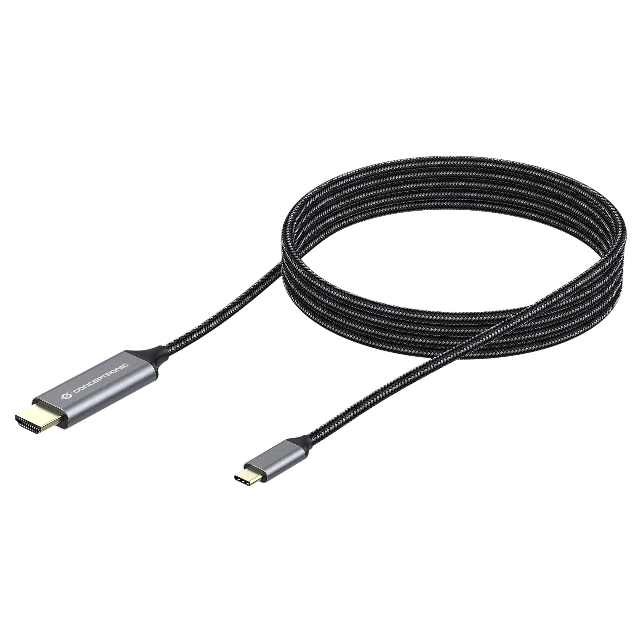 Conceptronic USB-C na HDMI 2.0 Adapter Kabel, 4K/60Hz, 2m, sivi