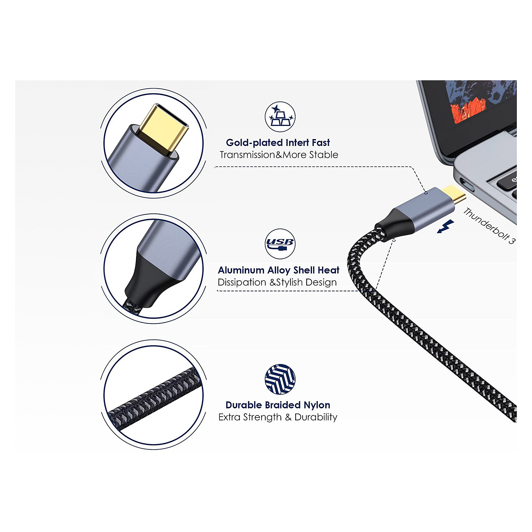 Conceptronic USB-C na HDMI 2.0 Adapter Kabel, 4K/60Hz, 2m, sivi-3