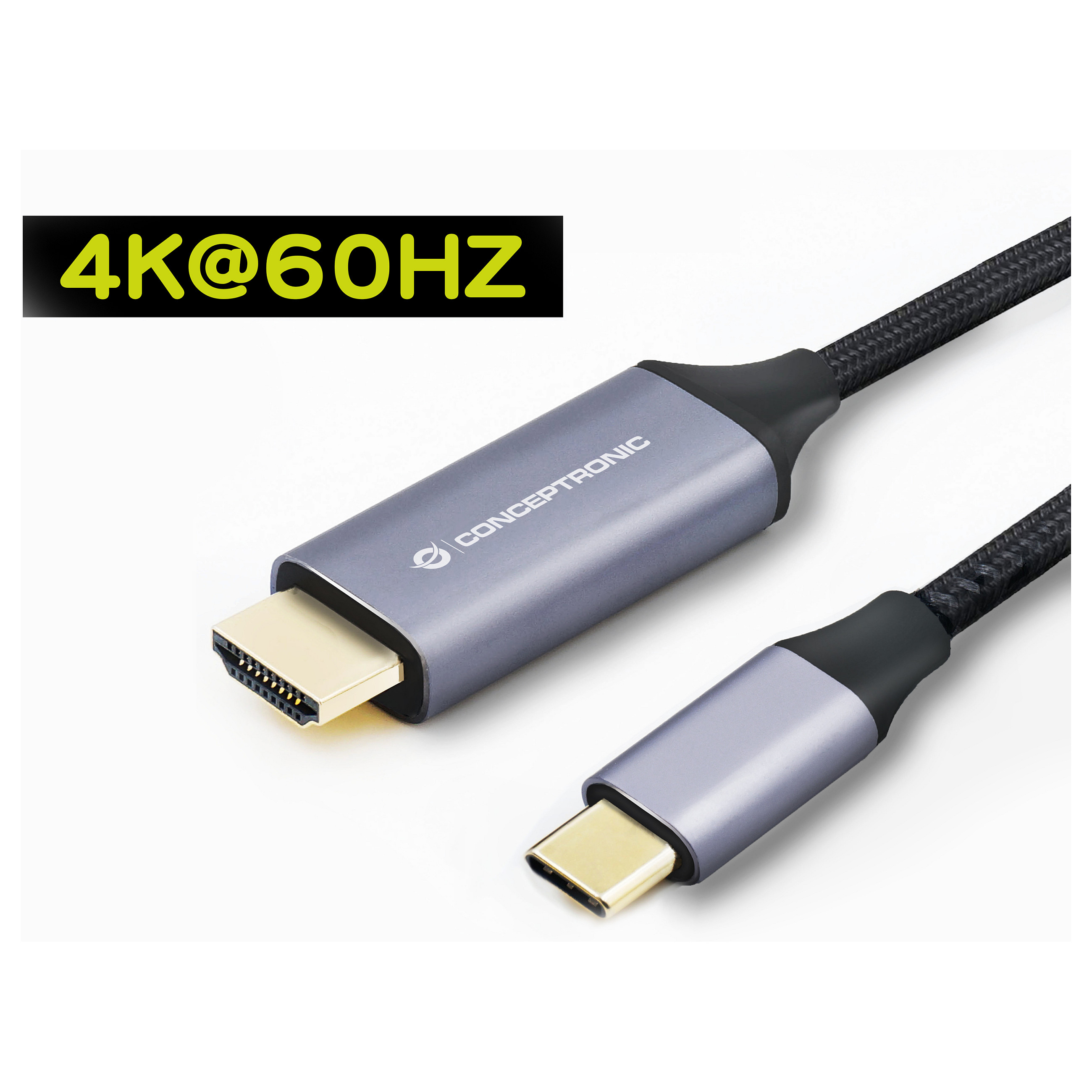 Conceptronic USB-C na HDMI 2.0 Adapter Kabel, 4K/60Hz, 2m, sivi-6