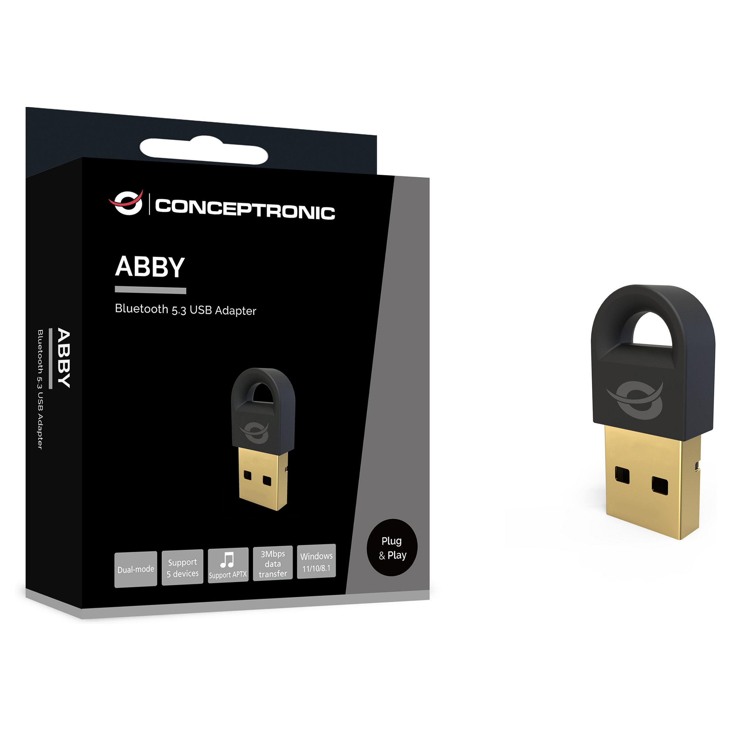 Conceptronic Bluetooth 5.3 USB Adapter, 20m-4