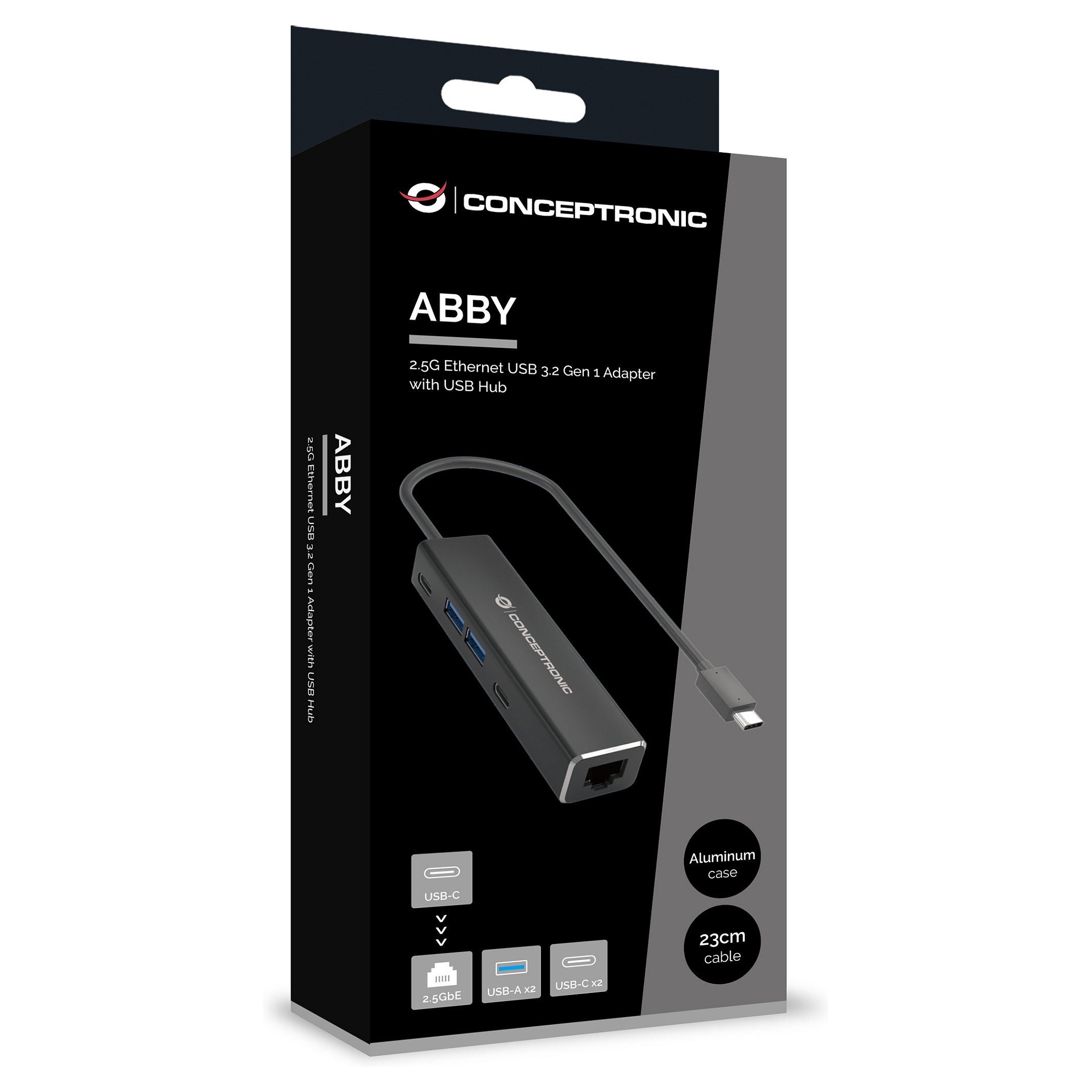 Conceptronic USB-C 3.2 Multiport Adapter s 2.5GbE LAN, 2x USB-C, 2x USB-A-3