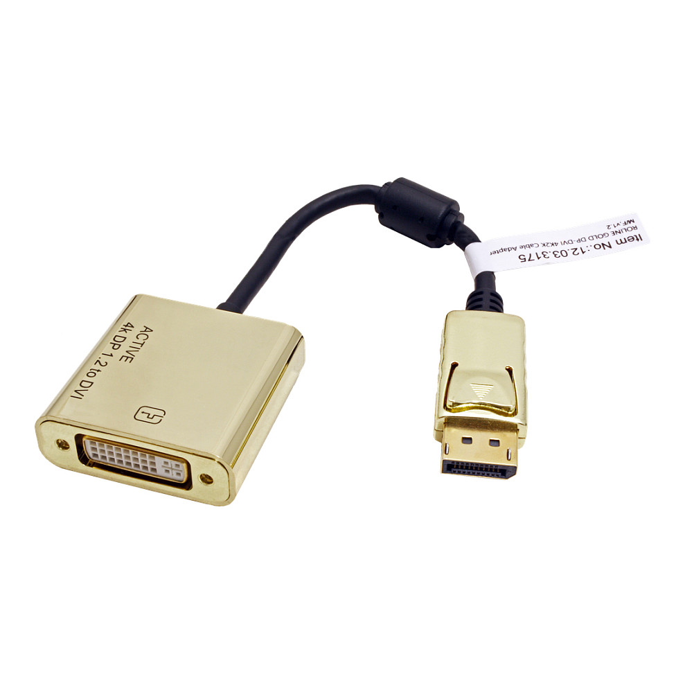 ROLINE GOLD aktivni DisplayPort (M) na DVI (Ž) adapter, 4K-1