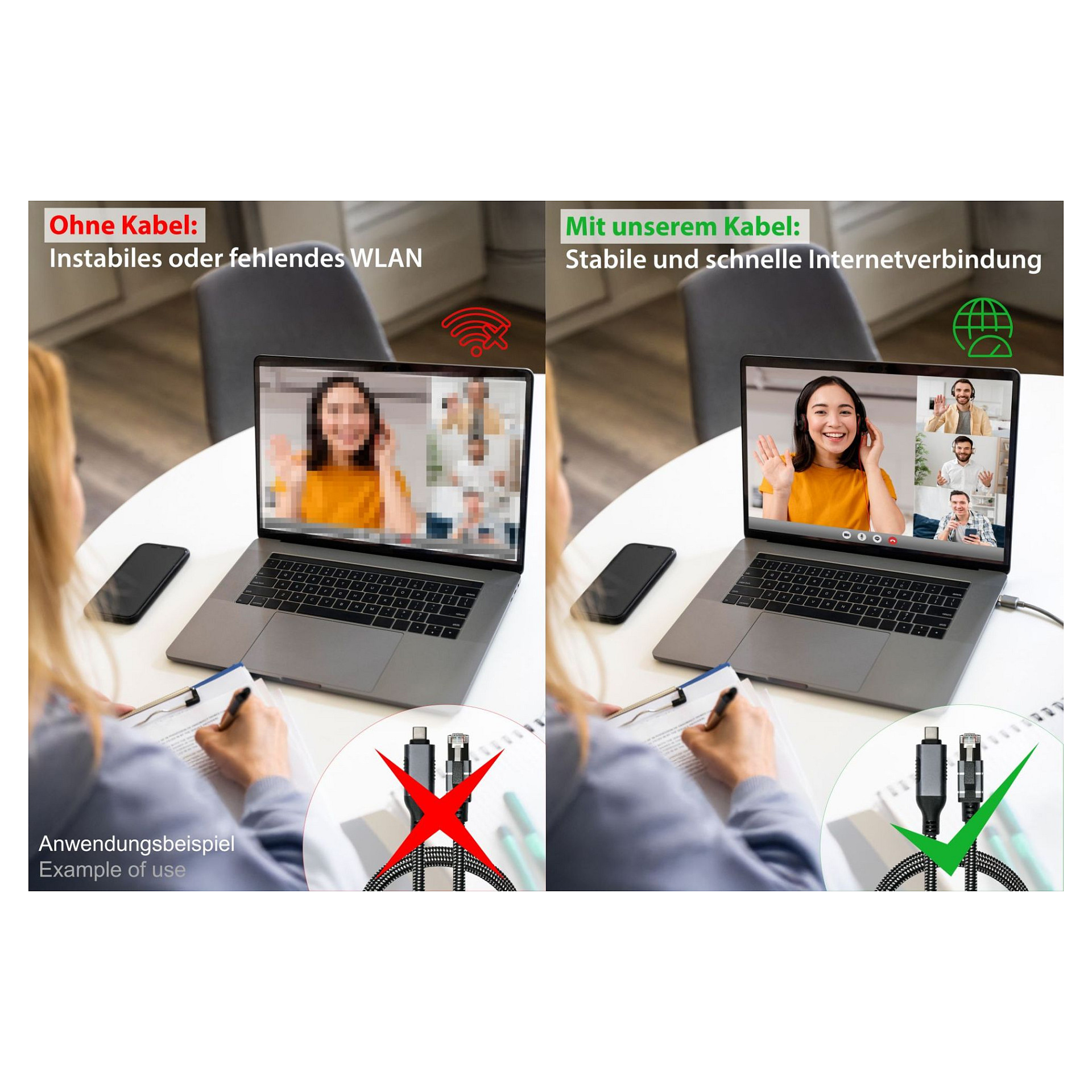 Good Connections USB-C na RJ45 mrežni kabel, 5m, antracit-7