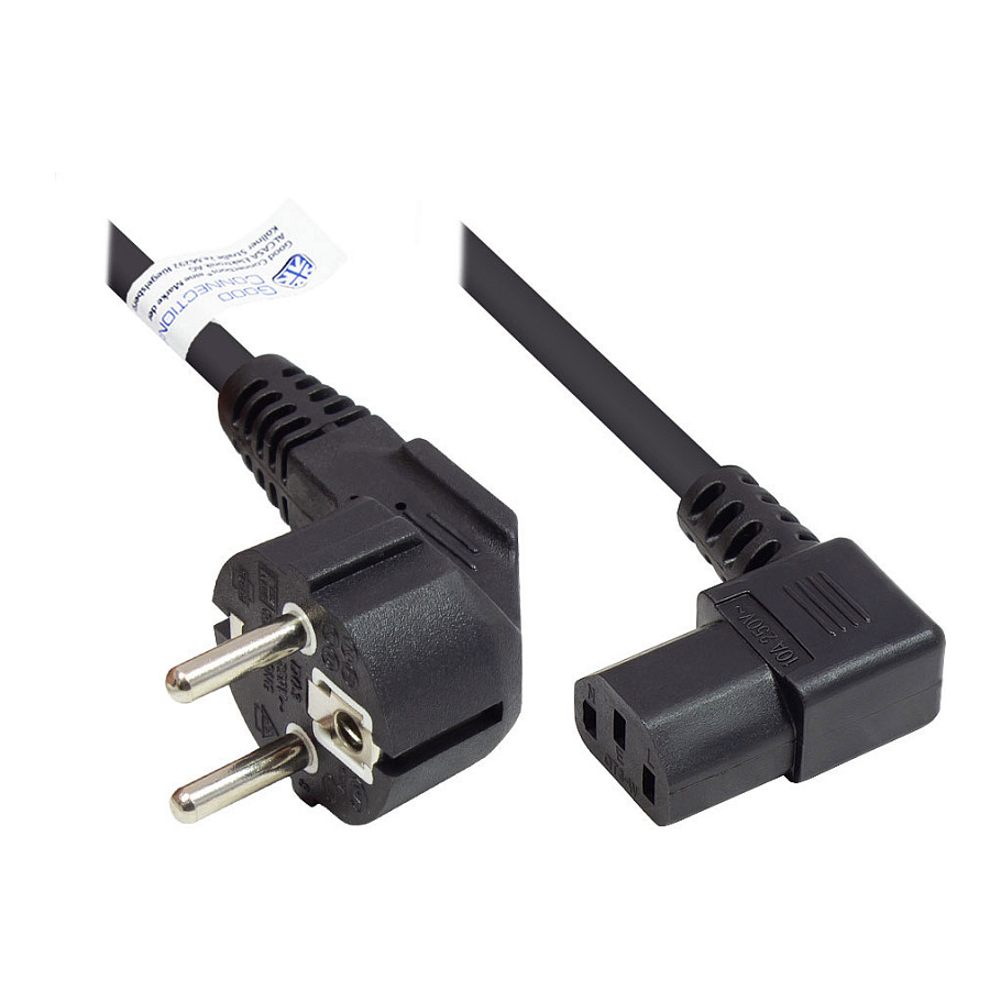 Strujni kabel GOOD CONNECTIONS Schuko na C13 (kutni) 5m crna boja