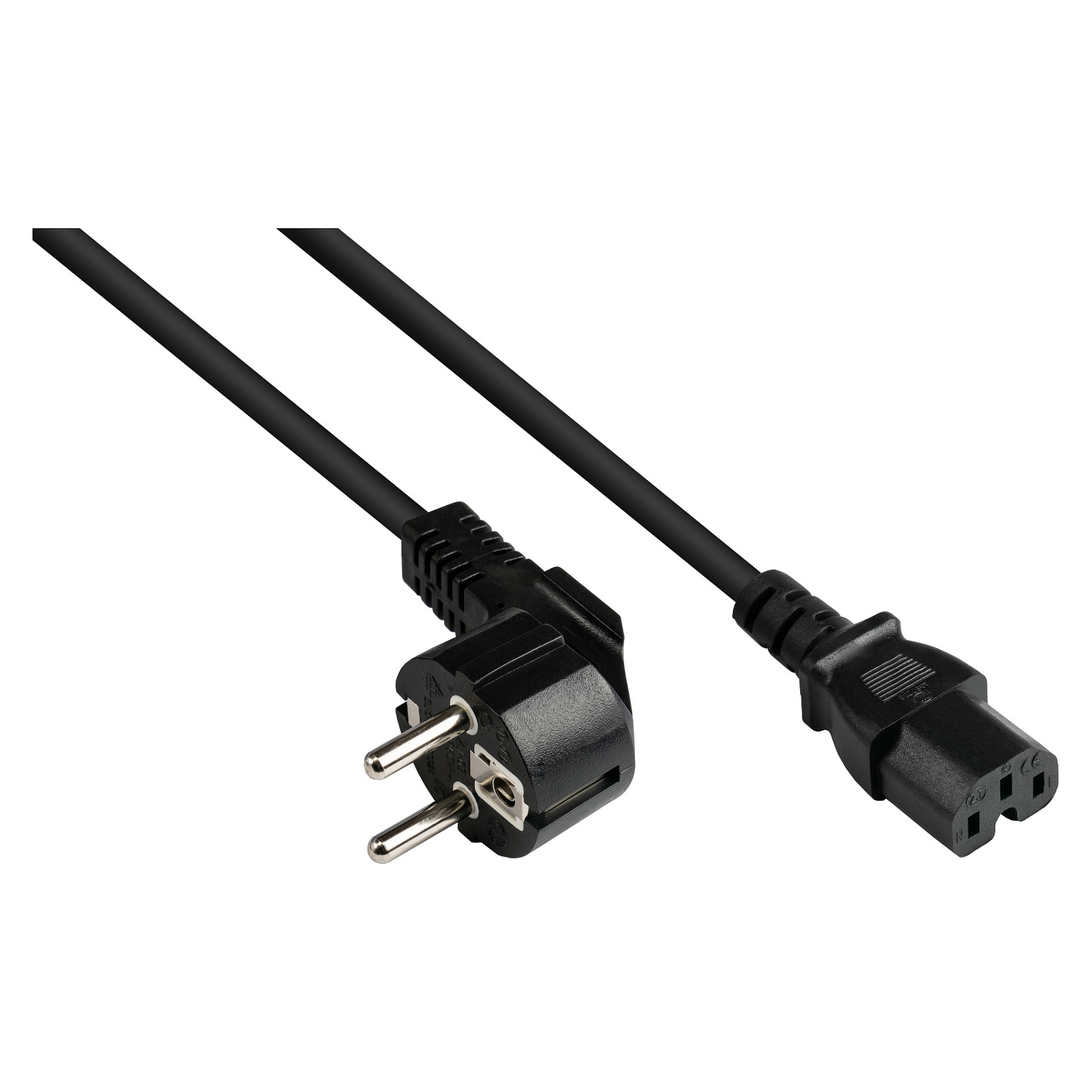 Kabel za napajanje GOOD CONNECTIONS Schuko na C15 (kutni), 5m, crna boja-0