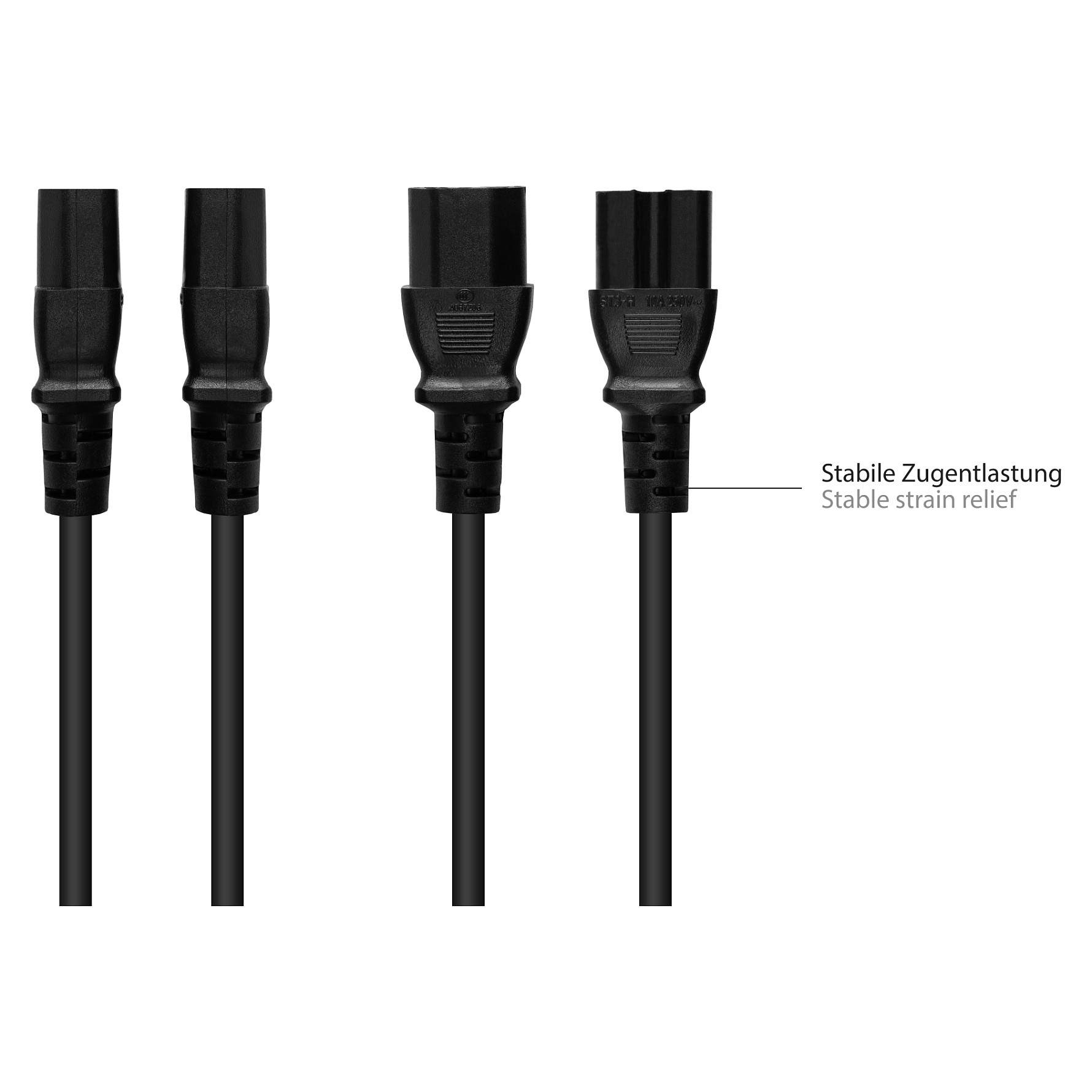 Kabel za napajanje GOOD CONNECTIONS Schuko na C15 (kutni), 5m, crna boja-3