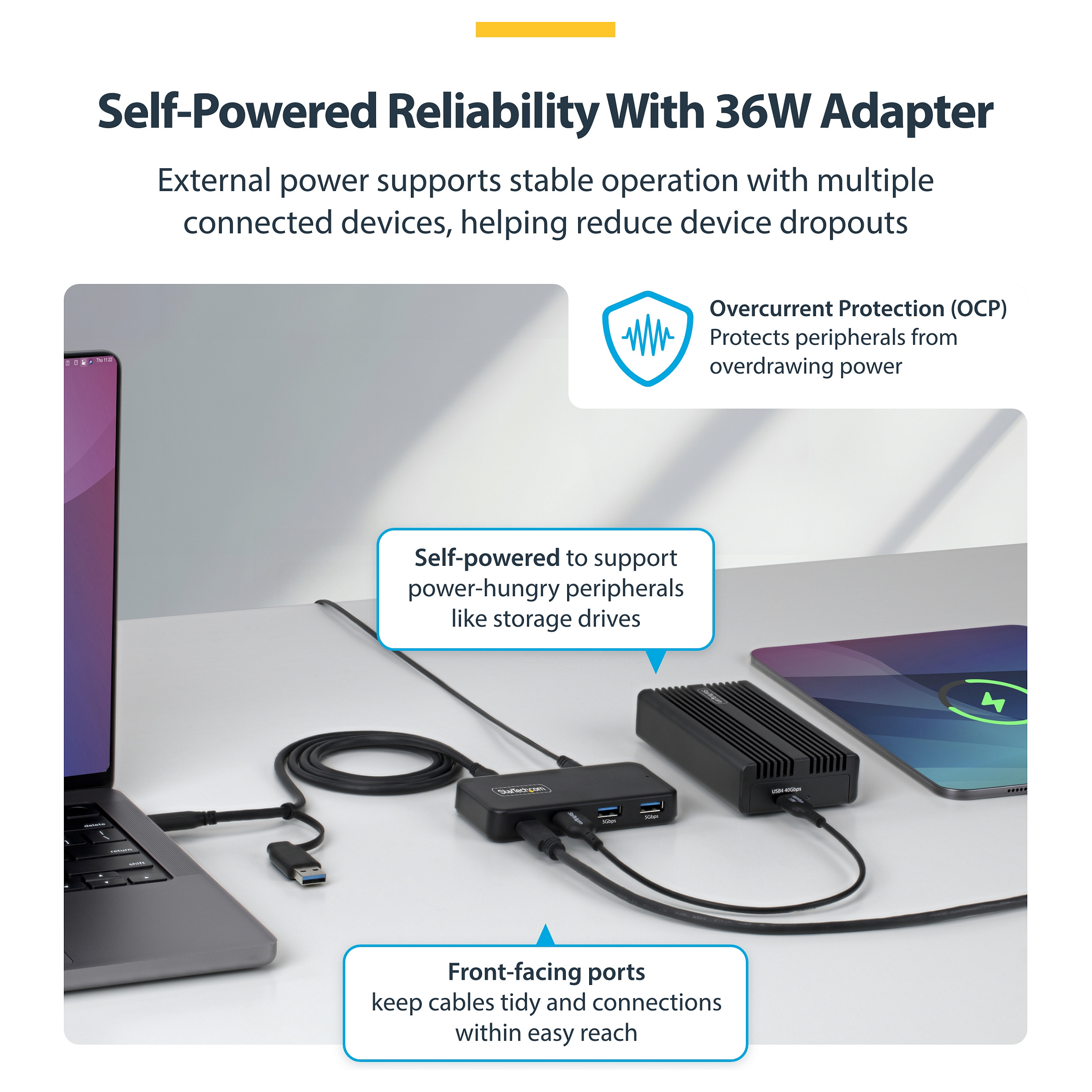 USB Hub STARTECH 4-portni 5Gbps (1x USB-C, 3x USB-A) - HB30C3A1CFS-6
