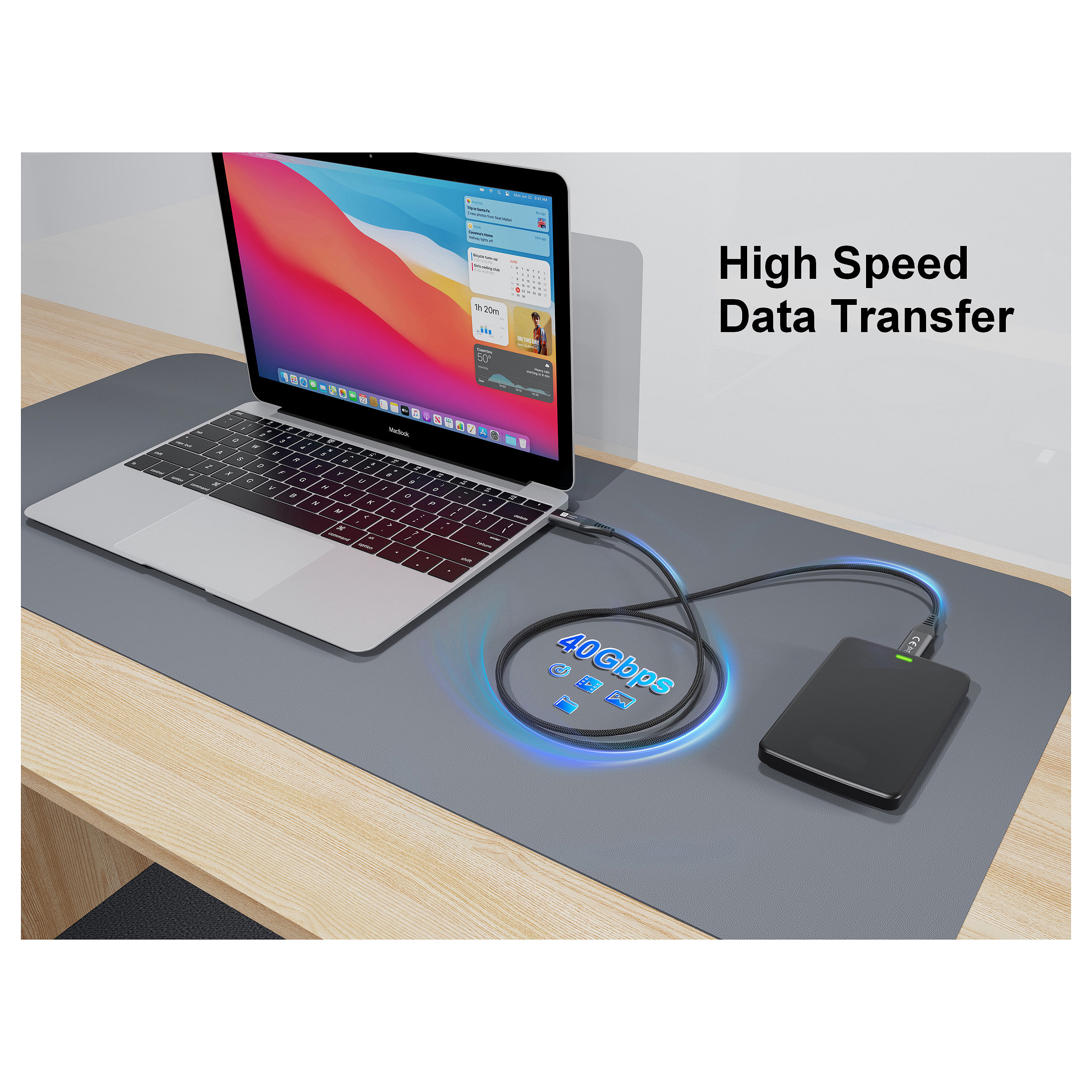 Equip USB 4.0 kabel (USB-C na USB-C), 240W PD, 1.2m, crni-5