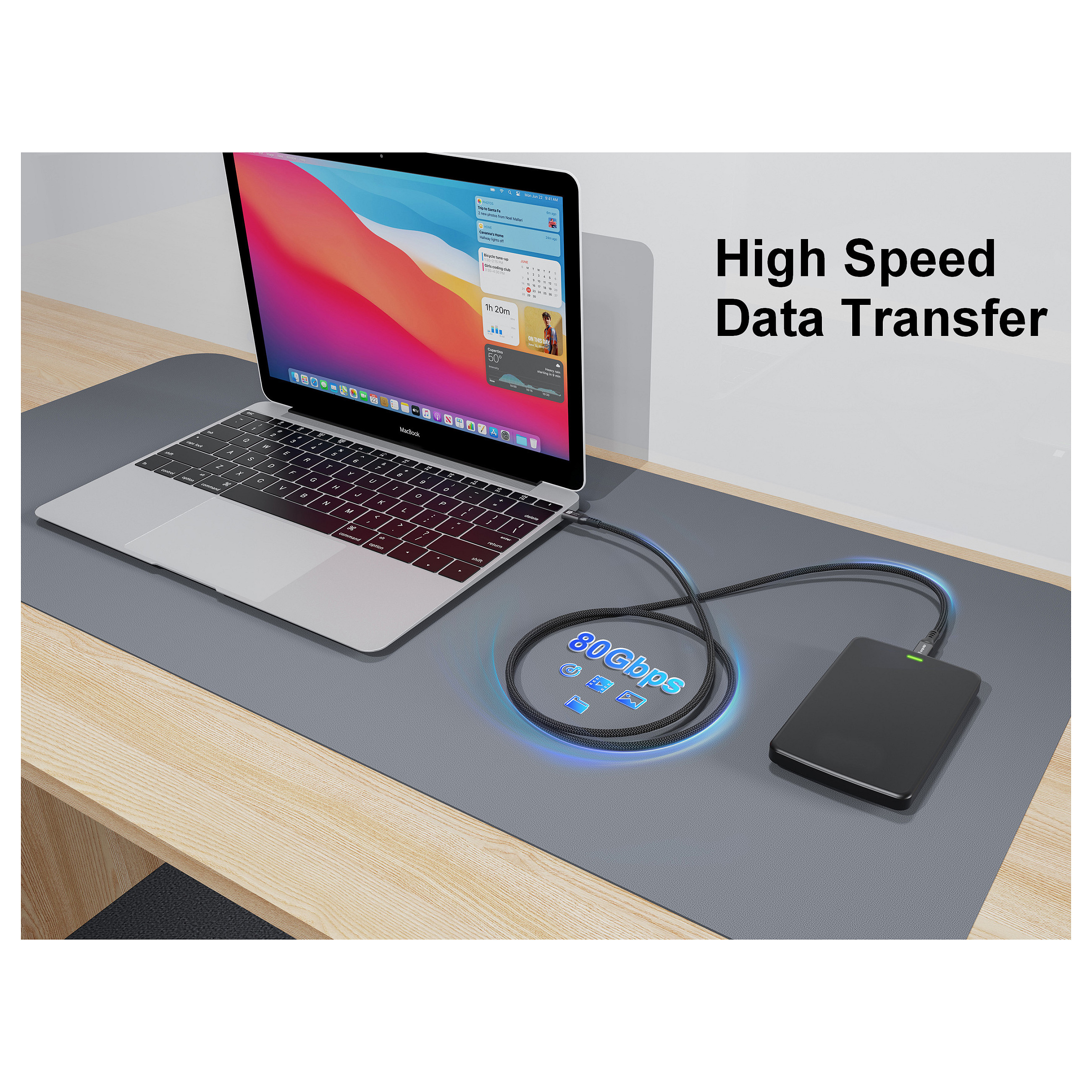 Equip USB-C 4.0 Kabel 80Gbps PD 240W, 1.2m-4