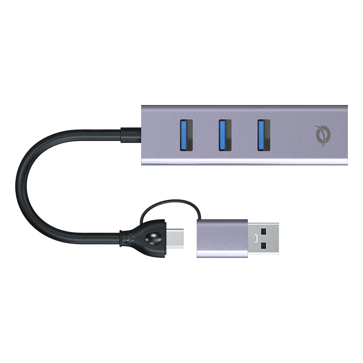 Conceptronic USB-C/A 3.0 na Gigabit Ethernet i 3-portni USB 3.0 Hub Adapter, Sivi-2