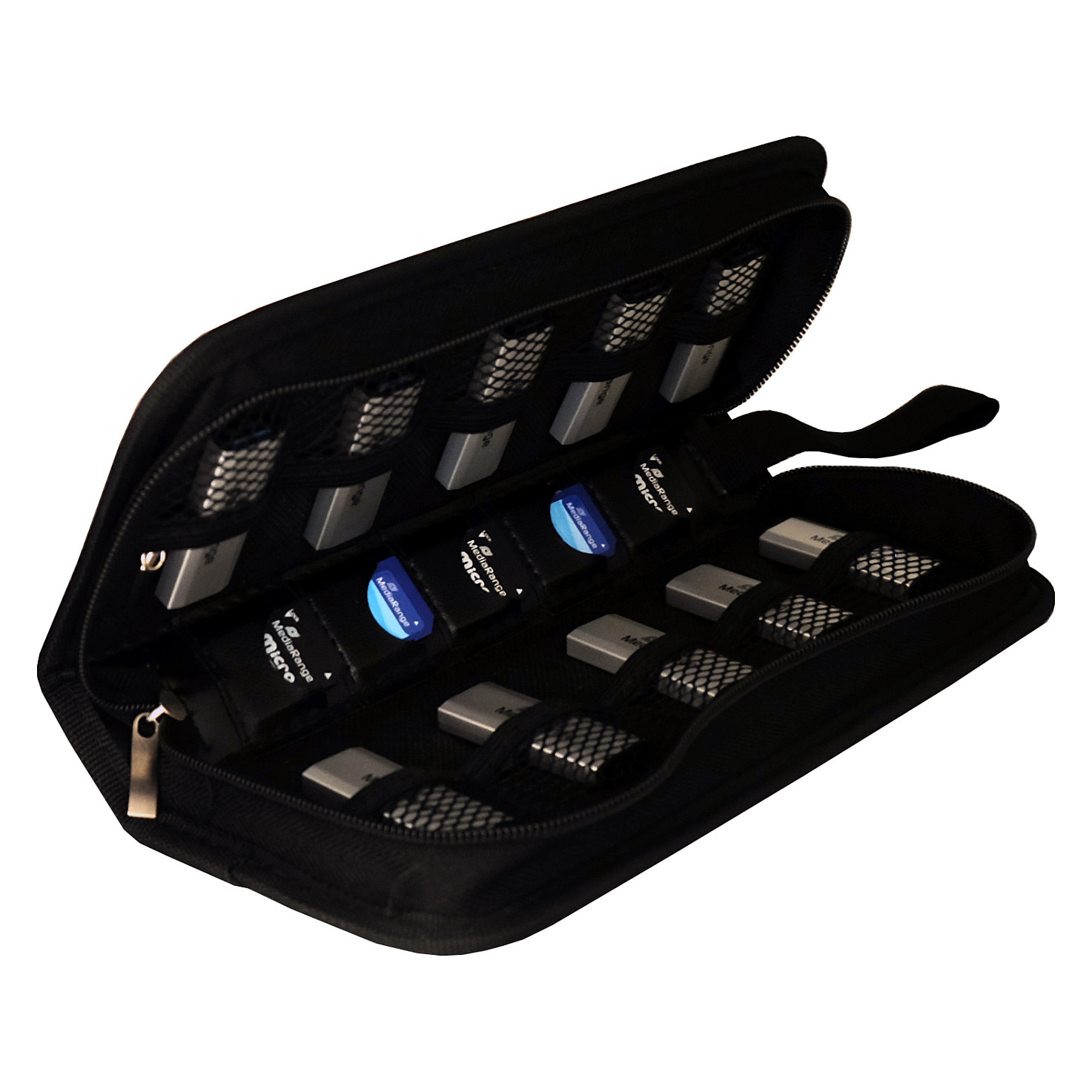 Torbica MEDIARANGE za 5 SD kartica i 10 USB stickova, crna boja-4