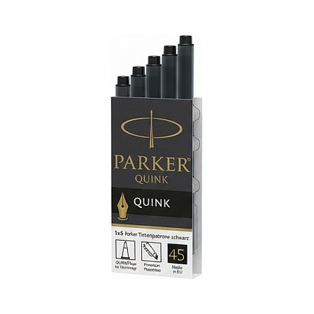 Tinta PARKER Quink patrone, crna boja, 5 komada-0