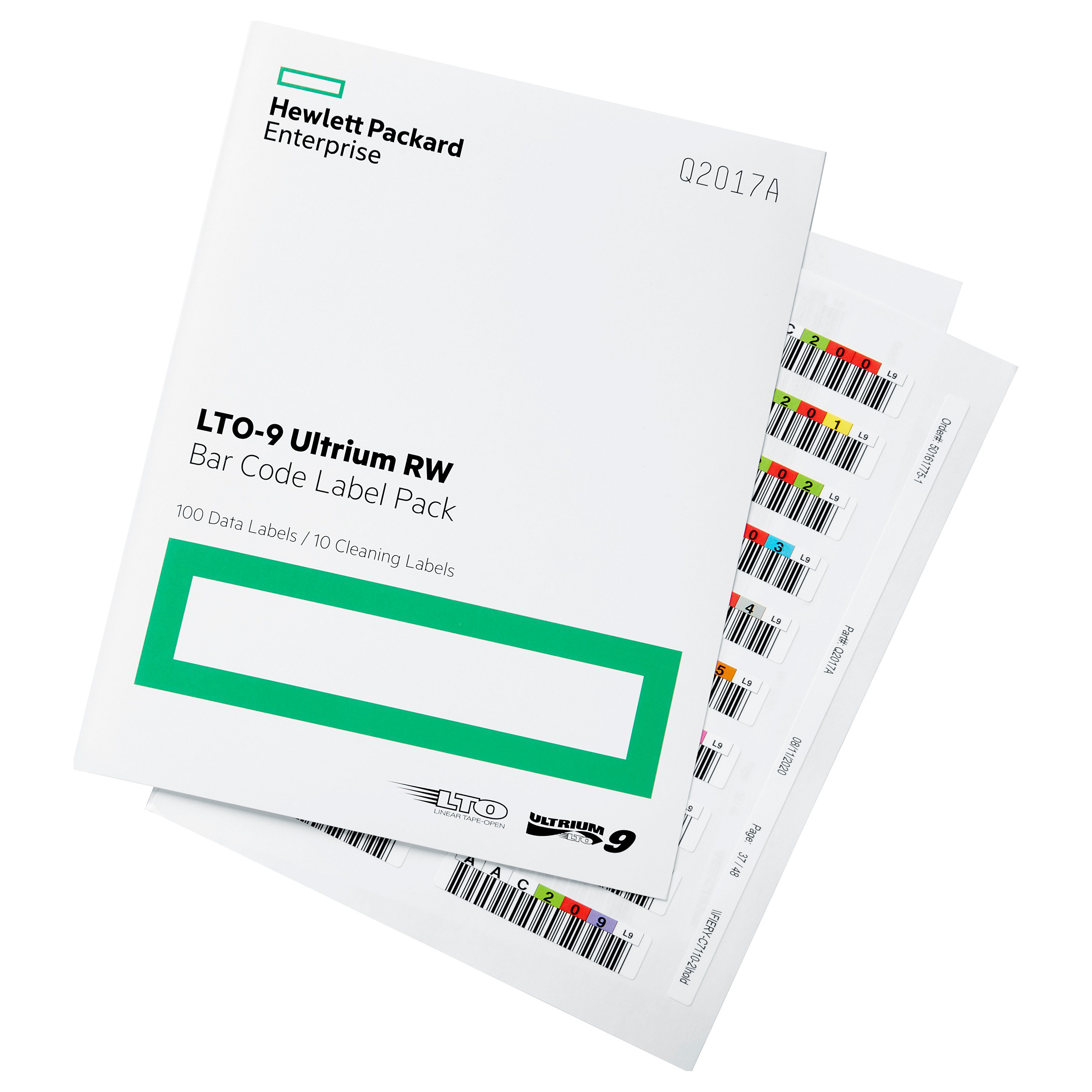 HP Q2017A LTO9 Barcodelabel 100 StÃ¼ck / Reinigungslabel 10 StÃ¼ck
