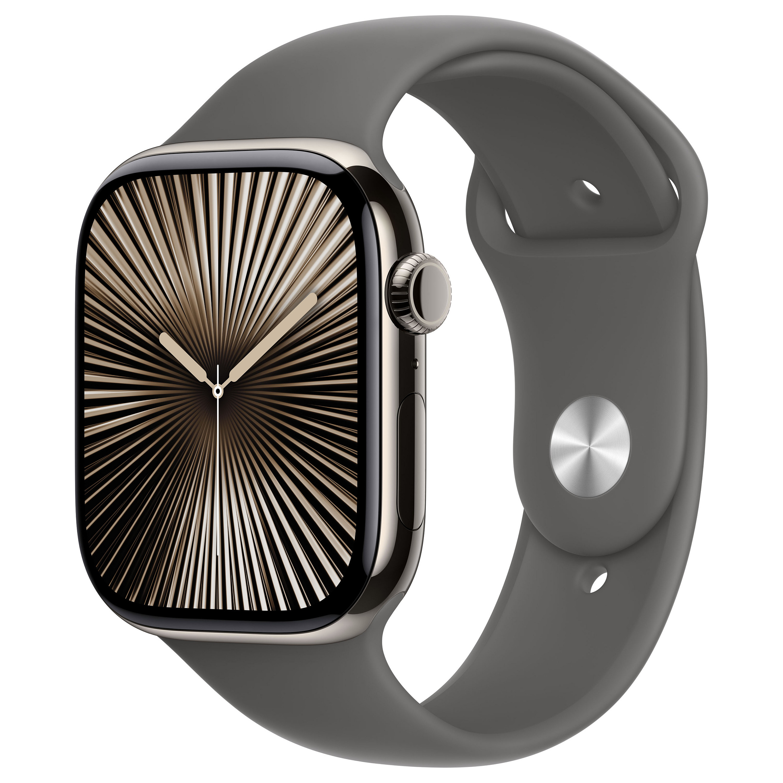 APPLE Watch Series 10 GPS + Cellular 46mm Natural Titanium Case with Stone Grey Sport Band - S/M-0