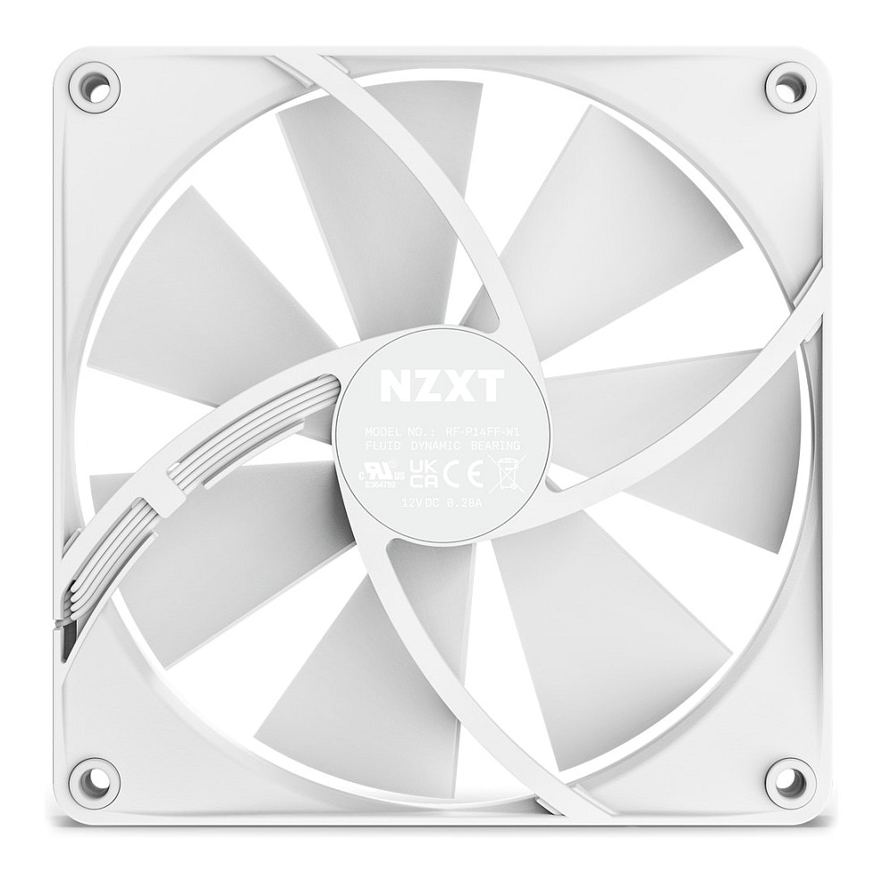 Ventilator za kućište NZXT F-Series F140P, 140mm, bijela boja-1