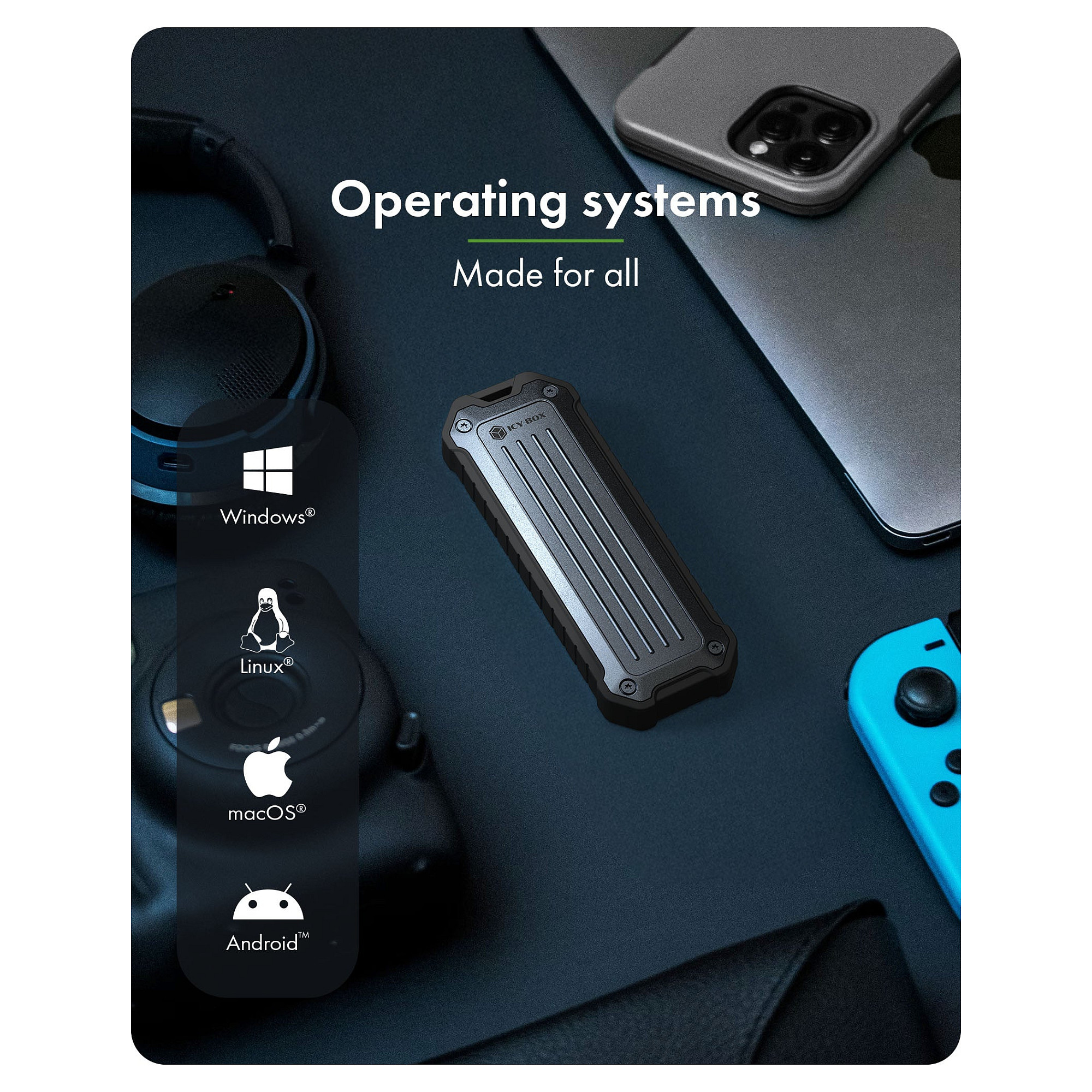 Vanjsko kućište ICY BOX IB-1827MCP-C31 za M.2 NVMe/SATA SSD, USB 3.2 Gen 2-6
