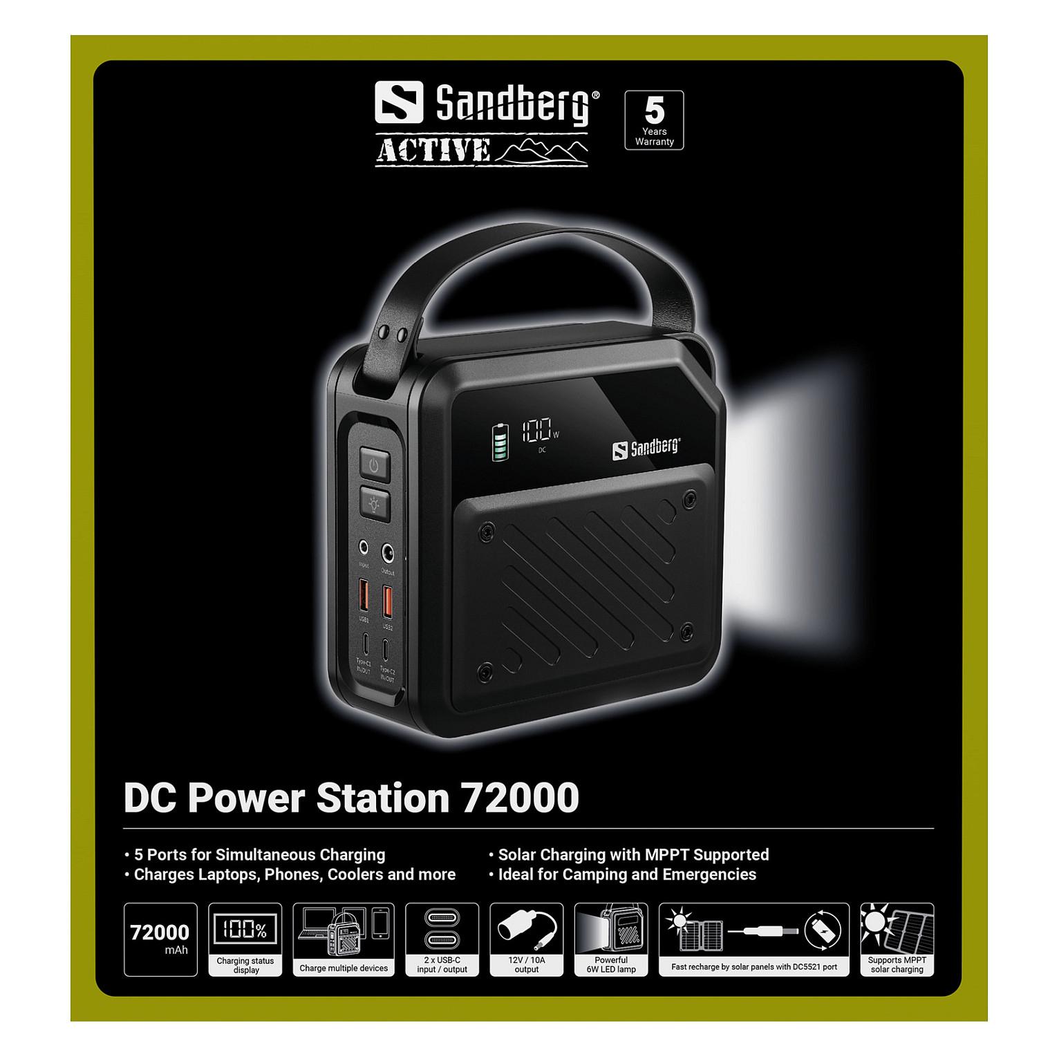 Prijenosna baterijska stanica SANDBERG Power Station 72000 (266.4 Wh)-7