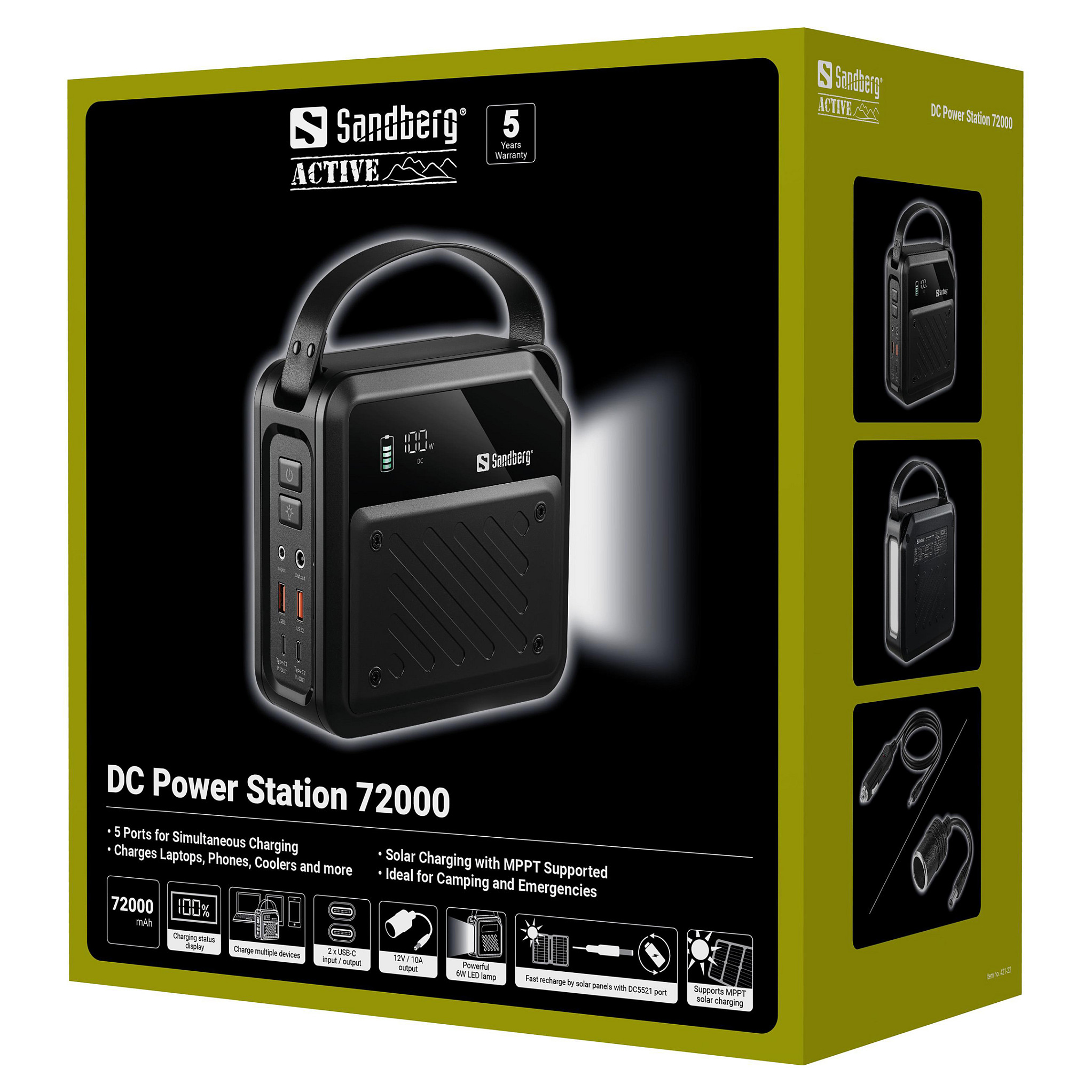 Prijenosna baterijska stanica SANDBERG Power Station 72000 (266.4 Wh)-9