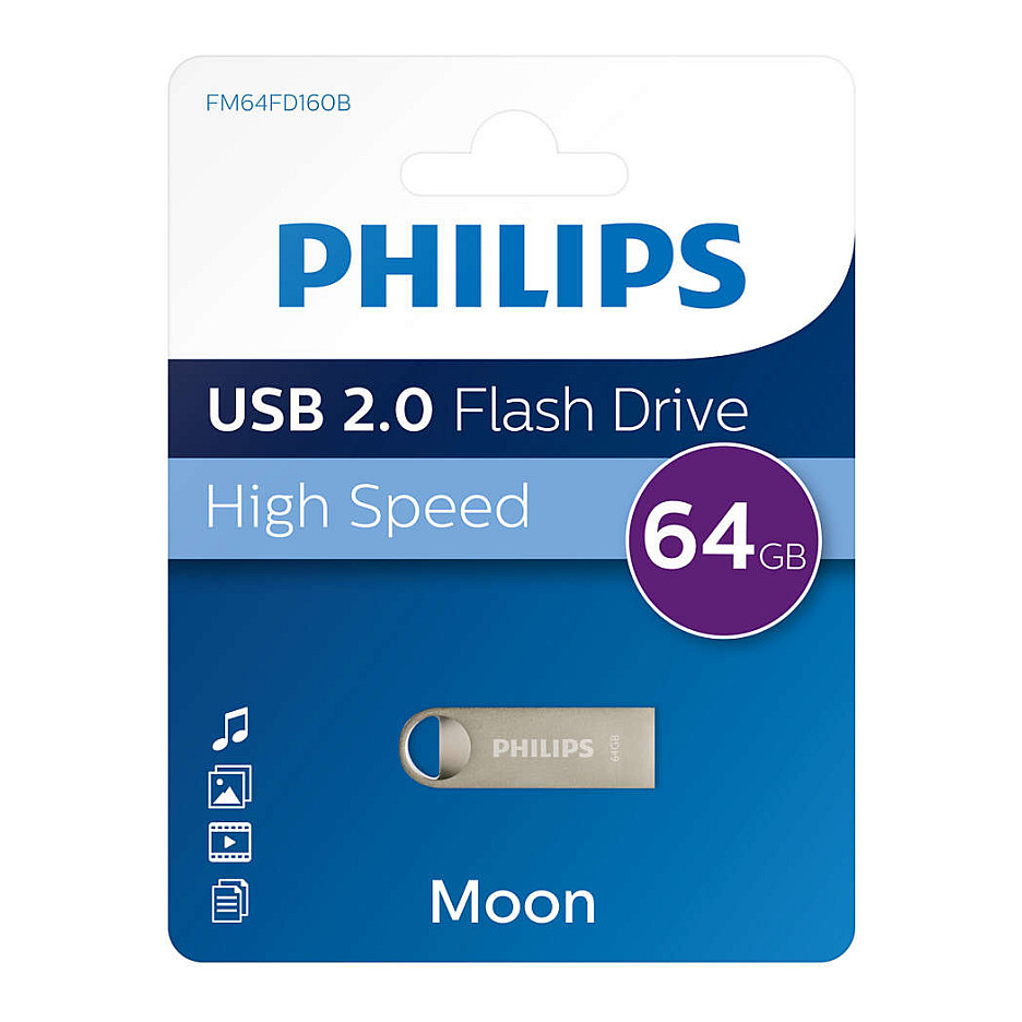 STICK Philips USB 2.0 64GB Moon Vintage Silver-2