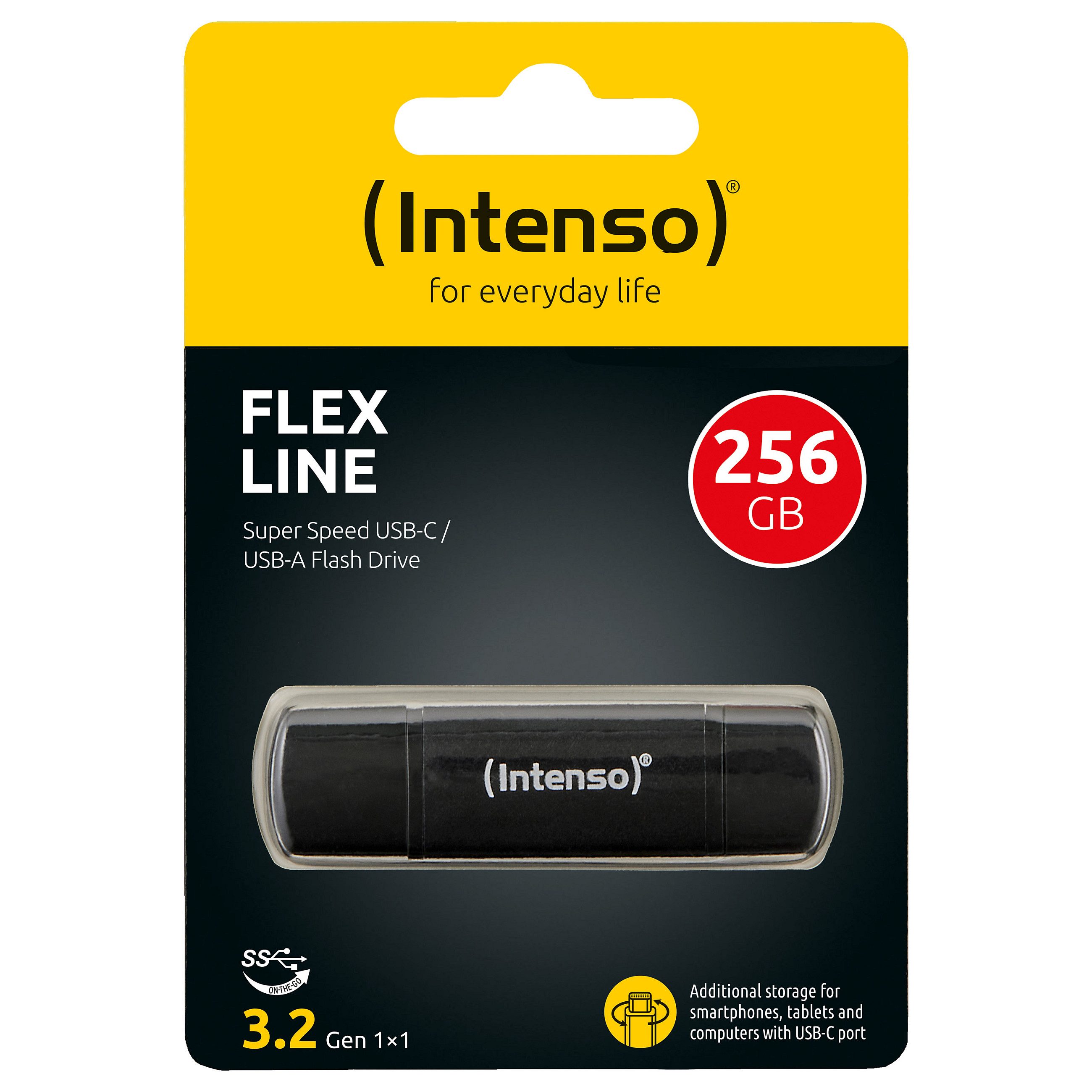 USB stick INTENSO Flex Line 256 GB (USB-A/USB-C) crna boja-1