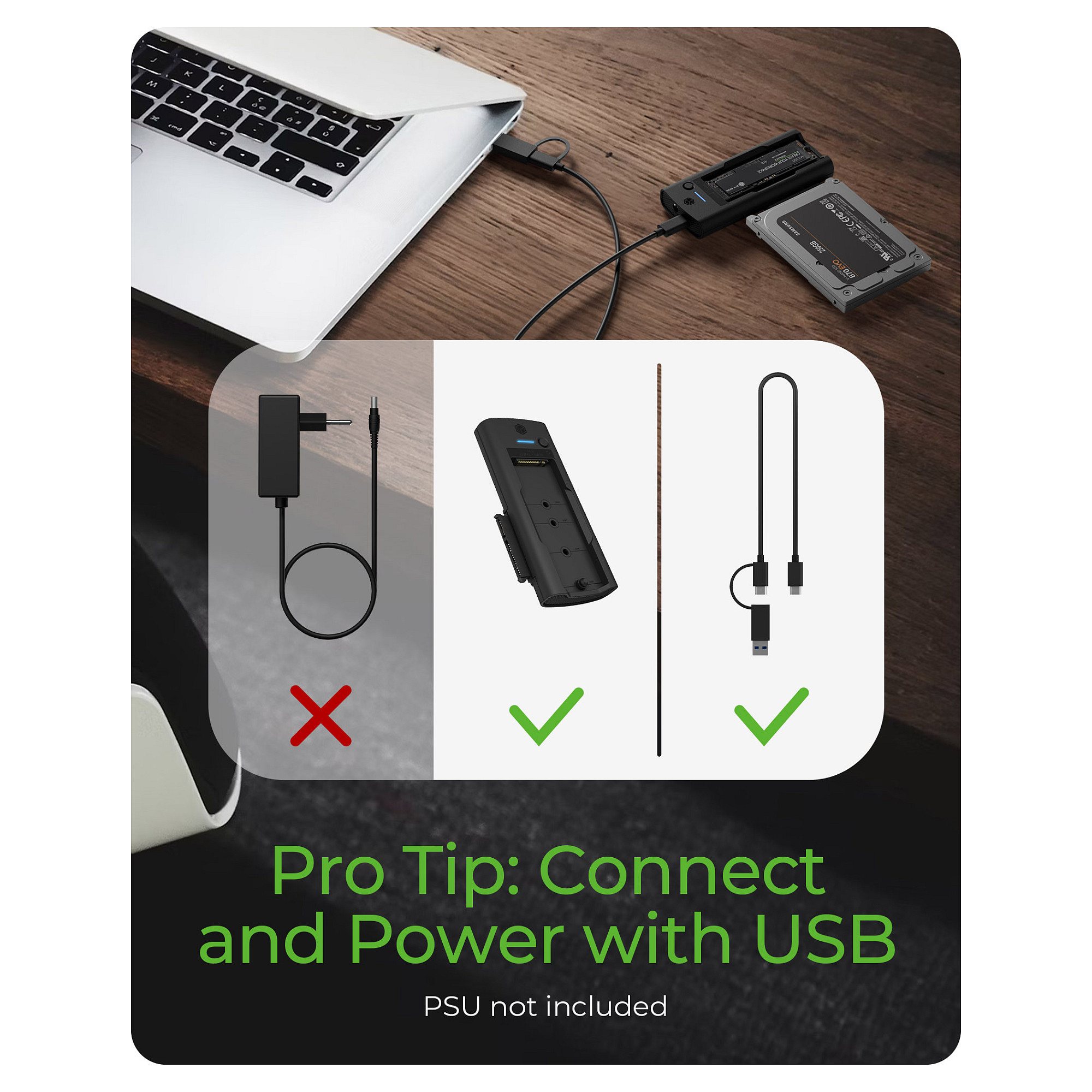 ICY BOX IB-180MS-C31 USB-C/USB-A 3.2 docking stanica za M.2 NVMe SSD i 3.5"/2.5" SATA HDD/SSD-4
