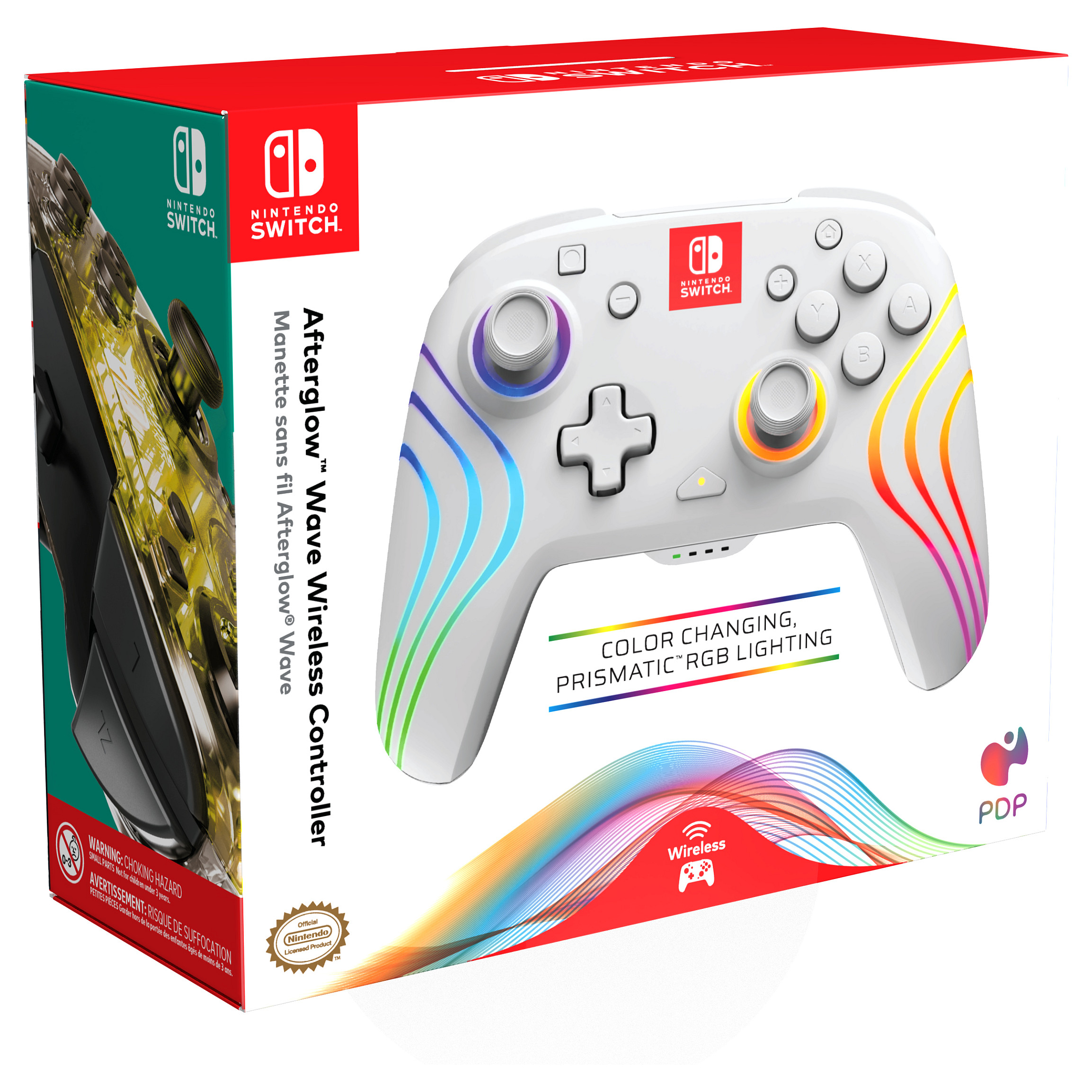 Bežični kontroler PDP Afterglow Wave za Nintendo Switch, bijela boja-5